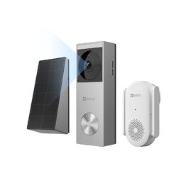 Відеодзвінок EZVIZ CP3 Pro з акумулятором та дзвінком CH1, бездротовий, з камерою, розпізнавання осіб, 2K, кольорова нічна зйомка, двостороння зв'язок, 8GB eMMC, комплект
