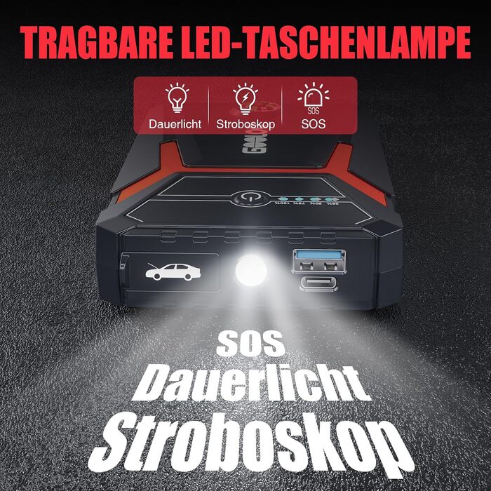 Пусковий пристрій GOOLOO A3 Jump Starter 1500A з компресором 150PSI та функцією Powerbank