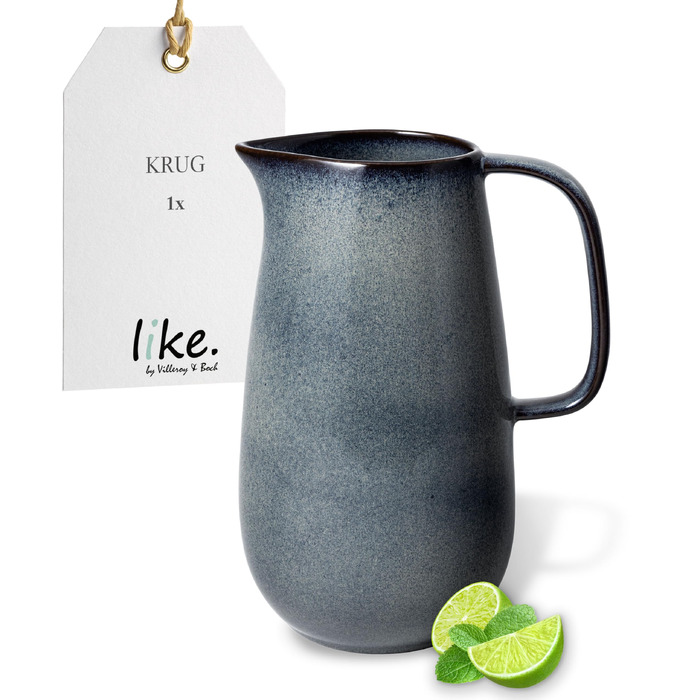 Керамічний глечик Villeroy & Boch like.it сірого кольору (Lave gris), 1,6 л