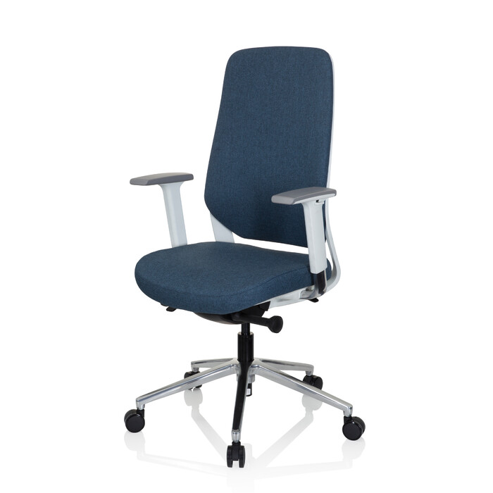 Офісне крісло / поворотне крісло CHIARO T4 WHITE тканина синя hjh OFFICE