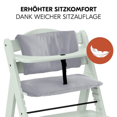 Дитячий високий стільчик Hauck Alpha+ Newborn Set з 2in1 гойдалкою - Зростаючий дерев'яний стільчик для годування з народження, з подушкою та гойдалкою для новонароджених - М'ятний Classic Mint