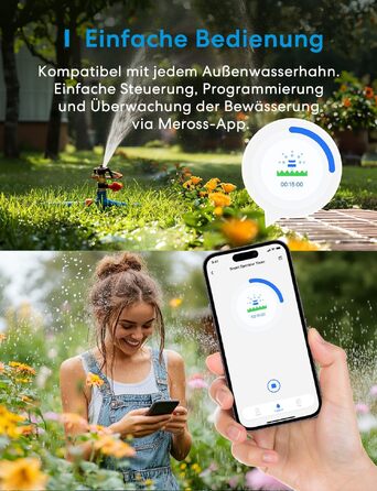 Meross MST100 Контролер поливу WiFi для вулиці з керуванням через додаток | Apple Home, Alexa, Google Home | Моніторинг витрати води