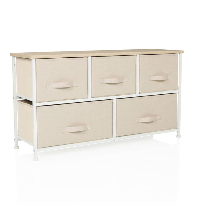 Комод FOLDAR 100x30x55см 5 відділень бежевий hjh LIVING