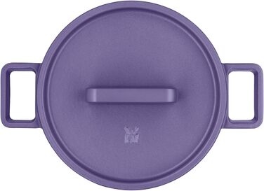 Жаровня WMF Flavour 24 см, чавунна, індукційна, емальована, фіолетова, з кришкою з конденсаційними краплями, сучасний дизайн