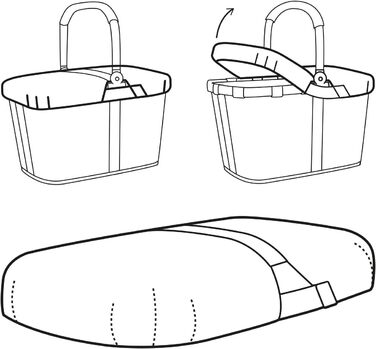 Кошик для покупок Reisenthel Carrybag Frame Twist Silver з кришкою Black, сріблясто-чорний