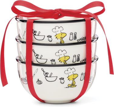 Набір кухонного посуду Lenox Chef Snoopy: чайник та міні-миски з нержавіючої сталі, багатоколірний