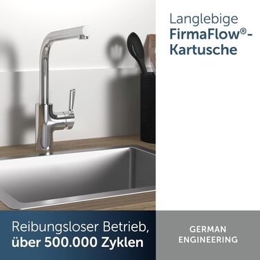 Змішувач кухонний Ideal Standard Alero з висувним душем, поворотний 360°, економія води 12 л/хв, хром (L-винос)