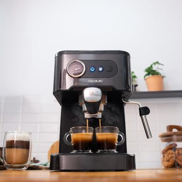 Еспресо-машина Cecotec Power Espresso 20 Pro Latte: 20 Bar, дисплей, 1,5L резервуар, 550ml контейнер для молока, підігрів чашок
