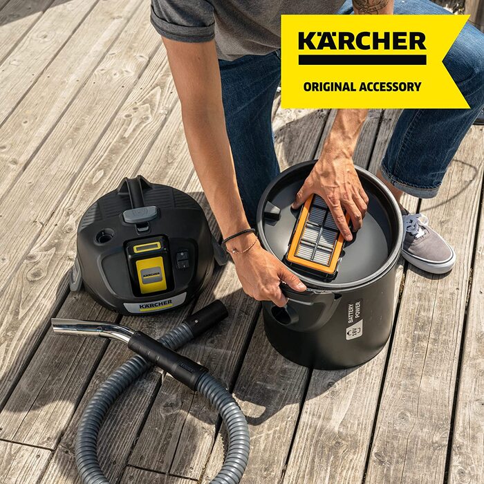Оригінальний плоскофільтр Kärcher KFI 7420 для пилососів AD 2, AD 4 Premium, AD 3, AD 3.200, AD 3.000 (1 шт.), для збору попелу та сухого прибирання