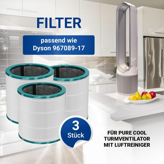 HEPA фільтр VIOKS для очищувачів повітря Dyson Pure Cool TP02/TP03/AM11 - 3 шт.