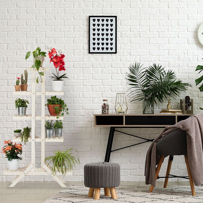 Сходинка для рослин Relaxdays з дерева, 5 сходинок
