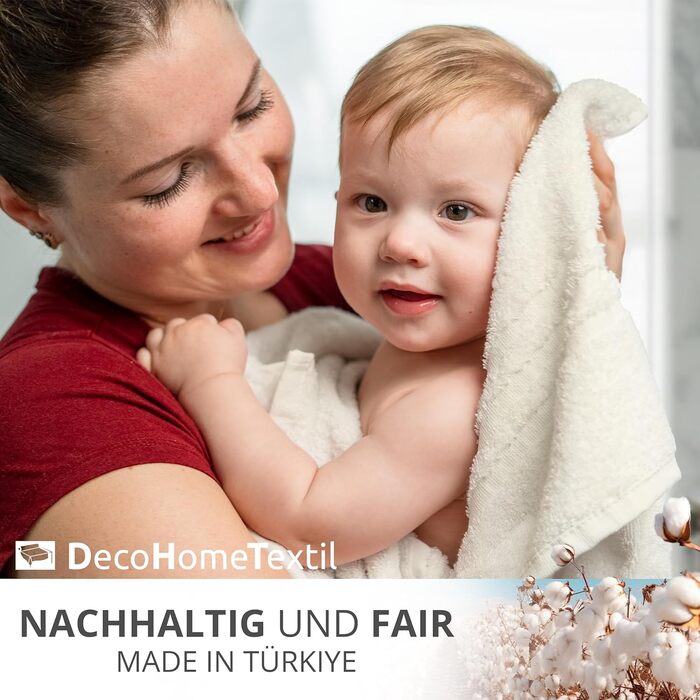 Набір махрових рушників DecoHomeTextil з 100% бавовни, 10 предметів, м'які та гігроскопічні, колір шампань (6 шт. 50x100 см)