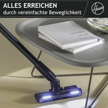 HOOVER ультралегкий акумуляторний пилосос для шерсті тварин, з LED-підсвіткою, антизаплутуванням волосся, 2в1 бездротовий пилосос для домашніх тварин із функцією ущільнення для збільшення місткості пилозбірника у 3 рази, 500 POWERTIME [HF201P]