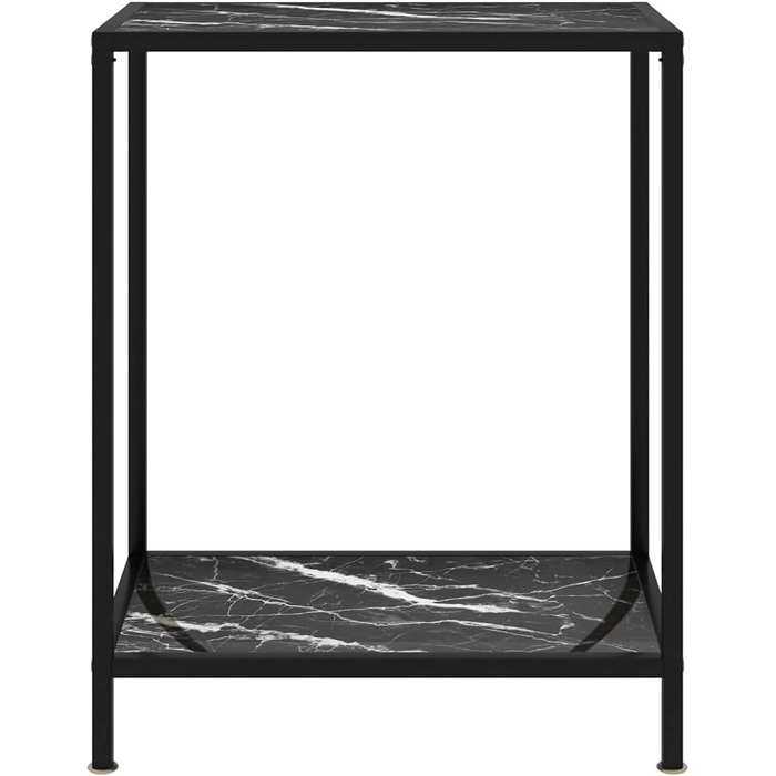 Консольний стіл vidaXL, скляний, чорний і білий, 60x35x75 см, сталева рама, фуршетний стіл для коридору, вітальні, туалетний столик