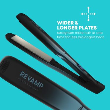 Керамічний випрямляч для волосся REVAMP Progloss Ultra X Shine з іонними пластинами, професійний стайлер для довгого і густого волосся, швидкий нагрів