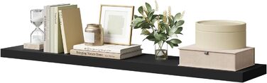 Полиця настінна WOLTU Wandboard для CD, DVD, книг, 120x22.9x3.8 см, чорна - для офісу, вітальні, спальні, кухні RG9315sz