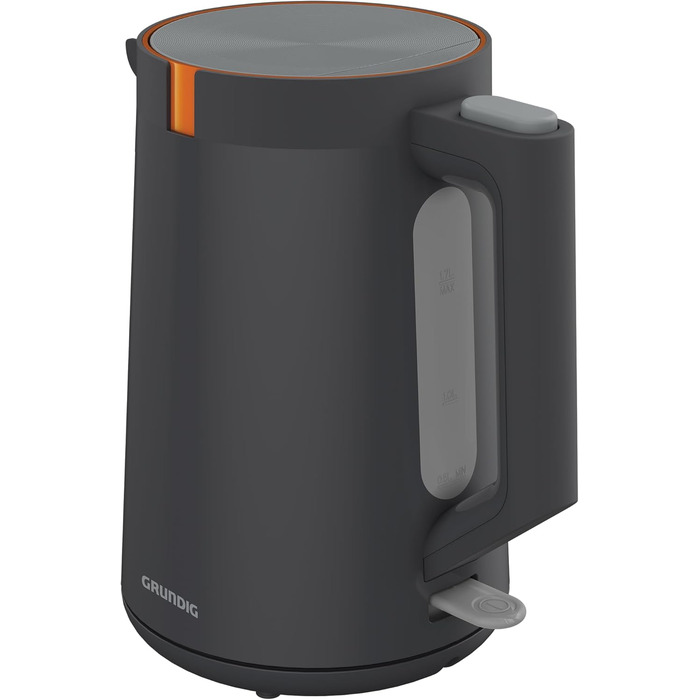Електрочайник Grundig WK 5320, 2200 Вт, 1,7 л, автоматичне вимкнення, прихований нагрівач з нержавіючої сталі, сірий/теракота
