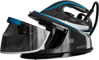 Парова праска-станція BLACK+DECKER BXSS2401E, 2400 Вт, знімний бак 1,5 л, паровий удар 200 г/хв, регулювання температури, ECO-режим, готовність за 1 хвилину