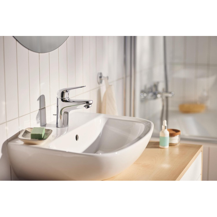 Змішувач для ванної кімнати Grohe Swift, водозберігаючий, з витяжною системою, хром, 18 см, з інструментом 3в1