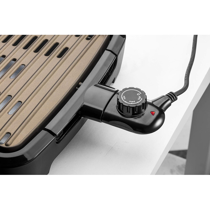 Електричний гриль George Foreman Smokeless для дому, бездимний, антипригарний, з піддоном для жиру, регулятором температури, вертикальне зберігання, модель 25850-56