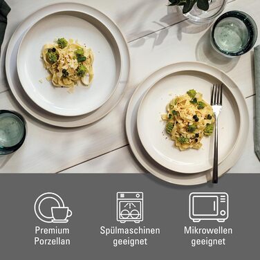 Набір посуду Villeroy & Boch Crafted Cotton 4 предмети, білий, преміум порцеляна, сучасний дизайн, спіральний декор, підходить для посудомийки та мікрохвильовки