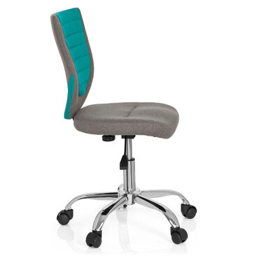 Дитячий офісний стільчик Kiddy Comfort, тканина сірий/бірюзовий, hjh OFFICE