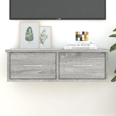 Підвісна тумба для телевізора vidaXL, 60x26x18,5 см, деревостружкова плита, стиль старого дерева, настінна шафа для TV, шухляда для вітальні