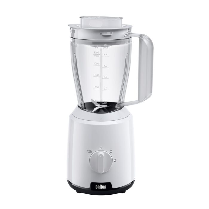 Блендер стаціонарний Braun PowerBlend 1 JB1050WH 600 Вт, 1.5 л, білий - для смузі, подрібнення льоду та приготування пюре