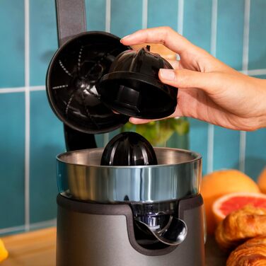 Citruspresse електрична Cecotec EssentialVita Hyden 120 Hybrid для апельсинів та цитрусових, 120 Вт, пластиковий важіль