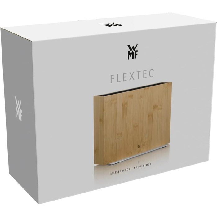 Підставка для ножів WMF FlexTec, чорна, для 15 кухонних ножів, нержавіюча сталь Cromargan та бамбук