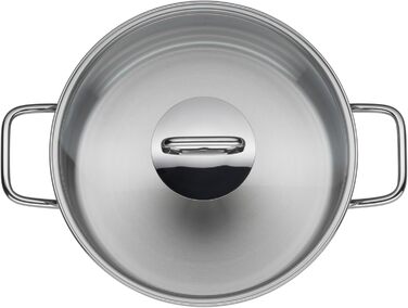 Набір кухонного посуду Silit Extra Cook: каструлі 16/20/24 см з кришкою, ковшик 16 см, мірна шкала, широке вільно, придатний для миття в посудомийній машині, з нержавіючої сталі Crominox (казанок 24 см)