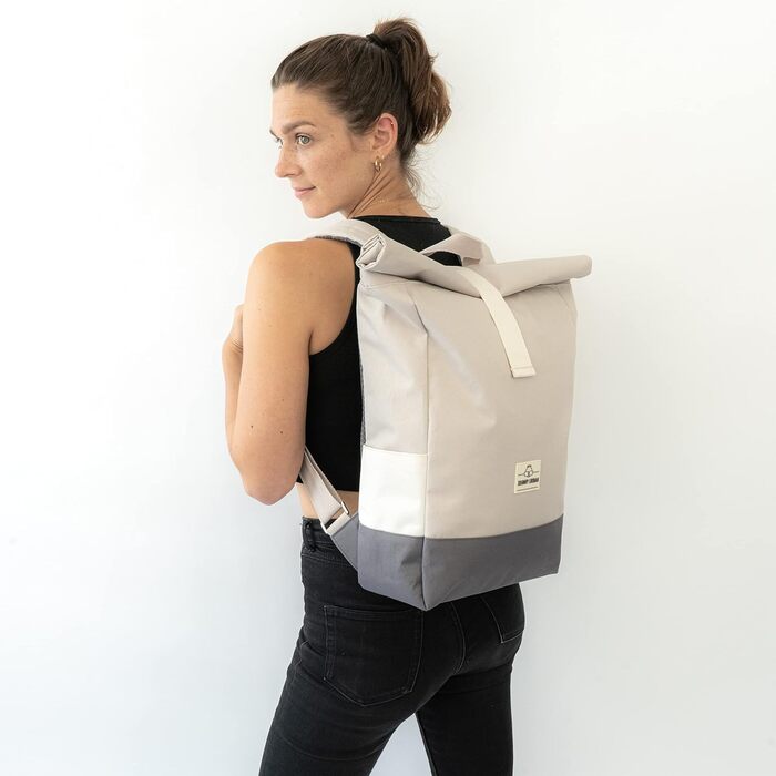 Рюкзак Johnny Urban Ryan Rolltop для ноутбука, водостійкий, пісочний, унісекс, для міста, бізнесу, велосипеда, екологічний