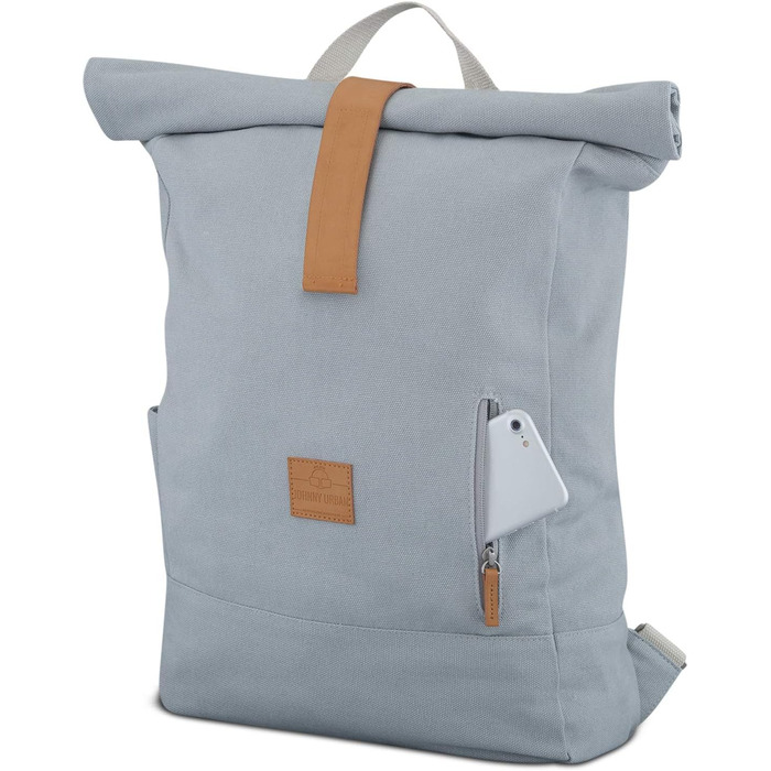 Міський рюкзак Johnny Urban Rolltop Adam Large для жінок і чоловіків, водостійкий, сірий, 16'' відділення для ноутбука, міцна бавовна