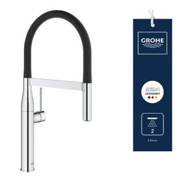 Змішувач кухонний GROHE Essence з висувним душем, поворотний 360°, хром - 30294000
