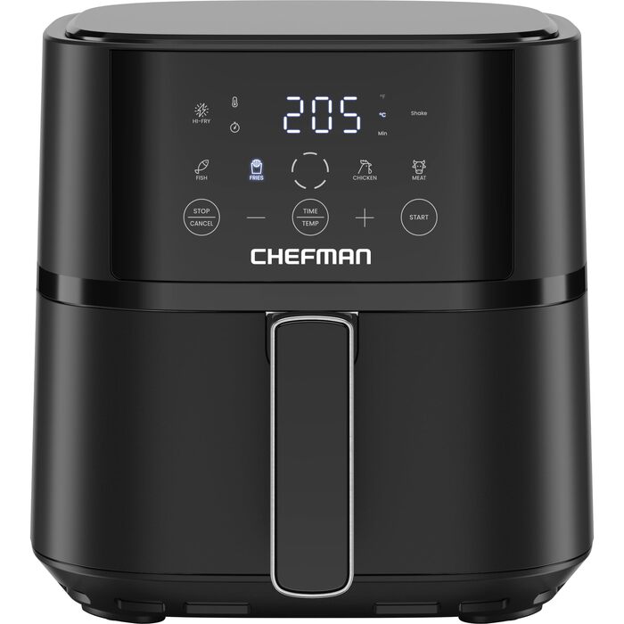 Аерофритюрниця Chefman 3.75L з технологією Hi-Fry, сенсорне керування, антипригарне покриття, чорна