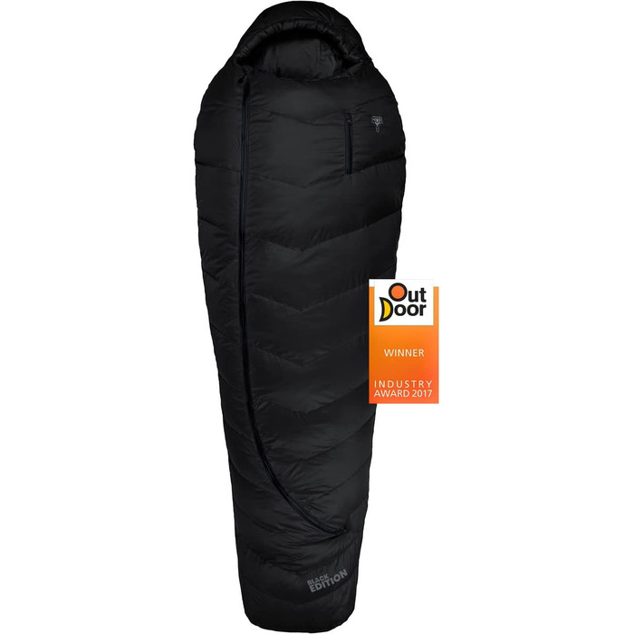 Зимавий спальний мішок Grüezi Bag Biopod DownWool Subzero, 200 см (Чорний, на зріст до 175 см)
