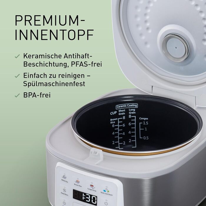 Рисівар електричний Panasonic SR-DA152WXE 1.5л (8 чашок) з функцією пароварки, білий