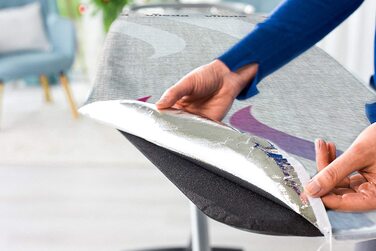 Чохол для прасувальної дошки Vileda Total Reflect Plus, для парових станцій, швидке прасування, сірий, 142,5x45,6 см