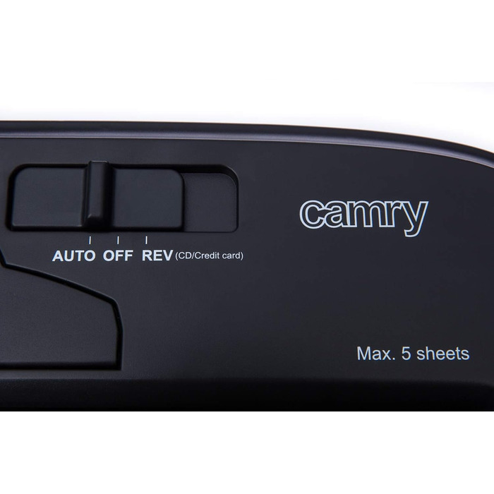 Шредер Camry для паперу, CD/ATM карт, чорний, багатобарвний