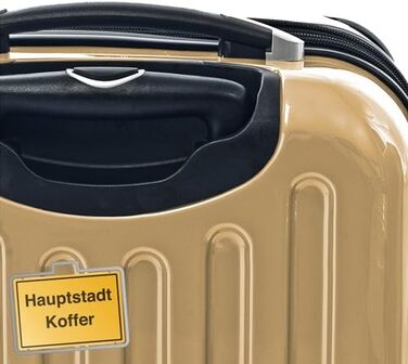 Набір валіз Alex з жорстким корпусом CHAMPAGNER, глянцеві, 3 штуки: ручна поклажа 45 л (55x35x20 см), валіза 87 л (63x42x28 см), валіза 130 л (75x52x32 см)