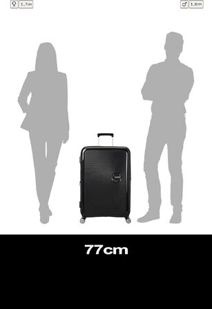 Валіза American Tourister Soundbox Spinner L, розширювана, 77 см, 97/110 л, чорна (Bass Black)