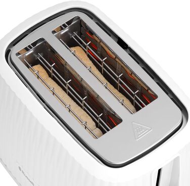 Тостер Russell Hobbs Eden для 2 скибок, білий - 6 режимів підсмажування, розморожування, підігрів, підйом, лоток для крихт