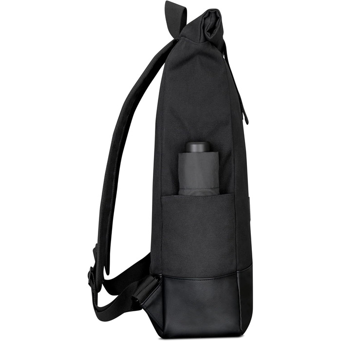 Рюкзак Johnny Urban Rolltop Adam Large для ноутбука 16'', водонепроникний, антрацит/чорний, міцний бавовняний канвас, унісекс
