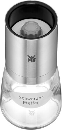 Набір млинків для солі та перцю WMF De Luxe, 2 шт., керамічний механізм, нержавіюча сталь Cromargan та скло, регулювання помолу