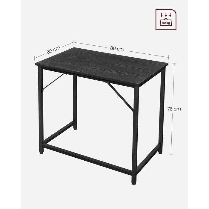 Стіл комп'ютерний VASAGLE для офісу, дому 100x50x76 см сіро-чорний LWD041B02V2