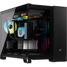 Корпус для ПК CORSAIR iCUE Link 2500X RGB, загартоване скло, mATX, Mid-Tower, подвійна камера, 2 вентилятори RX120 RGB у комплекті, широка сумісність з охолодженням, плата з реверсивним підключенням