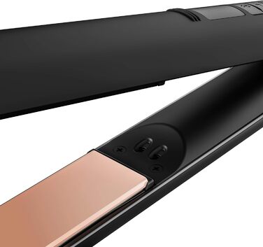 Випрямляч для волосся GRUNDIG Naturashine HS 7030, іонний, керамічний, 6 режимів, 130–230°C, захист волосся, чорний/рожеве золото