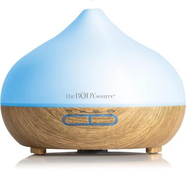 Ультразвуковий аромадифузор The Body Source 300 мл з LED-підсвіткою, таймером і зволожувачем повітря для ефірних олій — ароматерапія для дому, офісу, спа