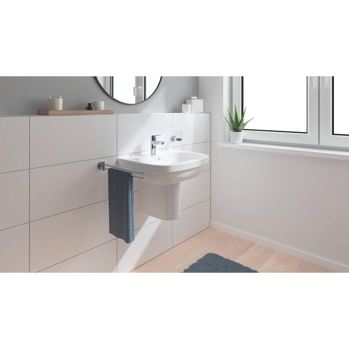 Змішувач для ванної кімнати Grohe Start, енергозберігаючий, з холодною водою в середній позиції, з поп-ап зливом, 17 см, хром, 23551002 S (198 мм)