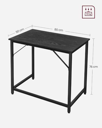 Стіл комп'ютерний VASAGLE для офісу, дому 100x50x76 см сіро-чорний LWD041B02V2
